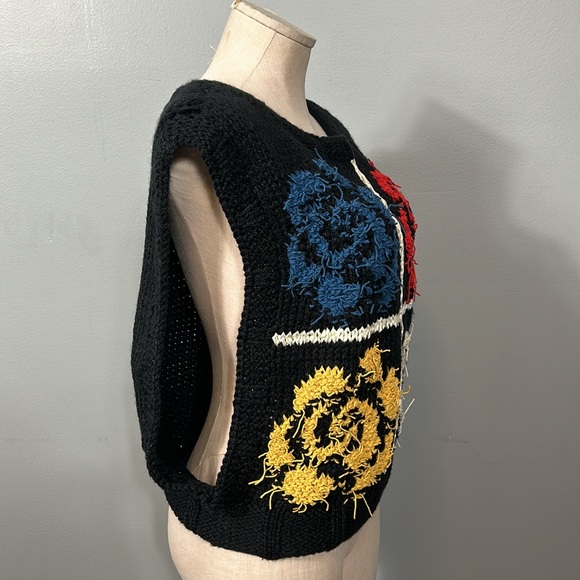 Vintage vest sweater knit open sided size M - Picture 6 of 11